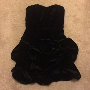 Velour black mini dress